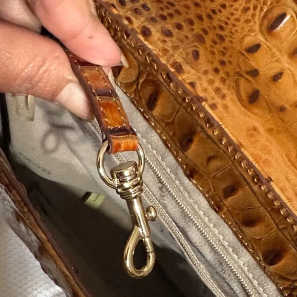 Brahmin Brown Crocodile Embossed Crossbody Bag - Picture 8 of 16